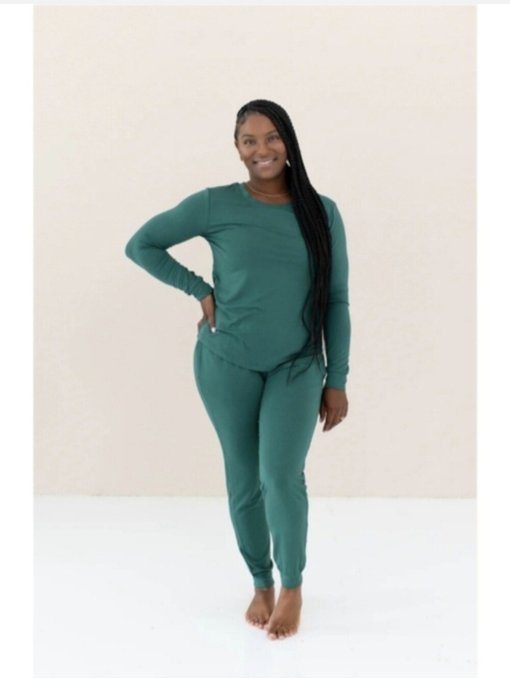 Kyte Living Bamboo Women's Jogger Pajama Set in Emerald